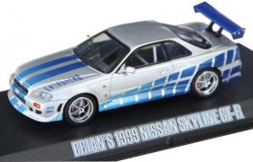 Silver-Blue 1:43 Greenlight Diecast Nissan SKYLINE GT-R Model
