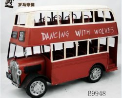 Medium Red Retro Style Handmade London Double Decker Bus Model