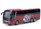1:100 Scale Wine Red Kids Diecast Man City Lion's Coach Bus Toy
