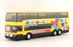 Yellow Diecast Mercedes Benz MB O 404 DD Double Decker Bus Toy