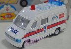 Pull-Back Function White Kids Die-Cast Doraemon Police Bus Toy