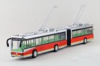 Kids Red /Blue /Green Large Diecast Articulated Trolley Bus Toy