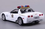 White 1:18 Scale Police Diecast Chevrolet Corvette Z06 Model