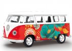 Red 1:30 Scale Chinese Elements Diecast Volkswagen T1 Bus Toy