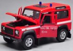 1:24 Scale Red Welly Diecast Land Rover Defender Model