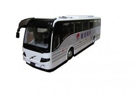 White 1:43 Scale ShouQi Painting Diecast VOLVO 9300 Bus Model