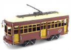 Wine Red / Green Large Scale Tinplate Vintage Tram Model