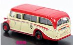 Mini Scale White-Red Oxford Die-Cast Bedford OB Bus Model