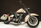 White Large Scale Handmade Tinplate 1940s Indian Motorcycle