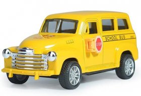 Kids Bright Yellow Pull-Back Function Die-Cast School Bus Toy