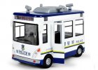 Pull-back Function Kid White-Blue Floating Police Office Bus Toy
