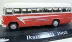 Red-White 1:72 Scale Atlas Die-Cast Ikarus 311 1960 Bus Model