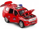 Red Kids 1:32 Fire Dept Diecast Toyota Land Cruiser V8 SUV Toy