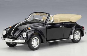 Black / Green Welly 1:24 Scale Diecast Volkswagen Beetle Model