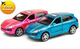 Pink / Blue Kids 1:43 Scale Diecast Porsche Cayenne S Toy