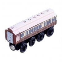 White Kids Wooden Bus Toy Old Slow Coach