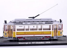 Yellow 1:87 Scale Altas Motorvogn nr 437Scandia 1918 Tram Model
