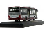 1:64 Scale Gray-Red Diecast HuangHai Beijing City Bus Model