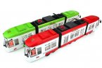 Large Scale Red-White Kids Articulated Electric Trolley Bus Toy