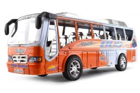 Kids Large Scale White-orange Plastics City Bus Toy