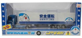 Kids White-Blue Pull-Back Function Doraemon Container Truck Toy