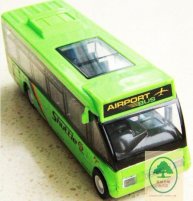 Pull-back Function Green / White Kids Airport Theme Bus Toy