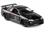 1:32 Scale Black JADA Kids Diecast Nissan GT-R R34 Toy
