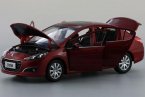 Silver / Red / White 1:18 Scale Diecast Peugeot 308 Model