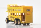 Pull Back Alloy and Plastic Yellow Double Decker Tour Bus Model