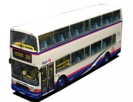 1:76 Scale White CMNL Die-Cast Double Decker Bus Model