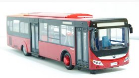 Red 1:43 Scale Diecast YuTong ZK6128HGK Bus Model