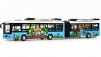 1:48 Zoo Painting Kids Blue Diecast Articulated Trolley Bus Toy