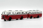 Red-White 1:64 Scale Diecast Skoda 706RO Bus With Trailer Model