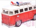 Large Scale Red-White Ancient Style Bus Model