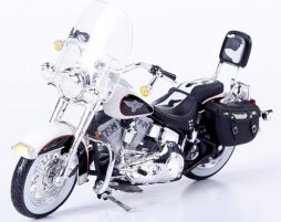 1:18 White-Black Maisto Diecast Harley Davidson Motorcycle