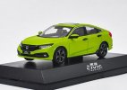 Yellow 1:43 Scale Diecast 2019 Honda Civic Car Model