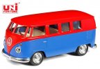1:36 Scale Red-Blue Diecast Volkswagen T1 Bus Toy
