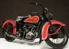 Large Scale Vintage Red-Black Tinplate Indian Motorcycle Model