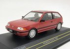 Red / White 1:43 Scale Diecast 1987 Honda Civic Car Model