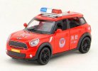 Red 1:32 Scale Fire Engine Kids Diecast Mini Cooper Car Toy