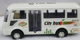 1:50 Scale White / Green / Yellow Kids City Bus Toy
