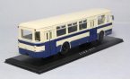 White-Blue 1:43 Scale Diecast Soviet Union LIAZ 677 Bus Model