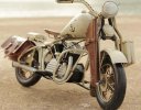 White Handmade Medium Scale U.S.N Harley Davidson Model