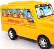 Kids Yellow Plastics Pull Wire School Bus Toy
