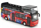 Red / Yellow / Green Kids Die-Cast London Double Decker Bus Toy