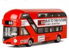 1:87 Scale Kids Diecast London Double Decker Bus Toy