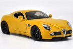 Red / Yellow 1:18 Scale Welly Diecast Alfa Romeo 8C Model