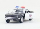 1:36 Scale Kids Black Police Diecast 1967 Chevrolet Camaro Toy
