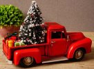 Christmas Gift Red /Blue 1:18 Scale Tinplate Pickup Truck Model