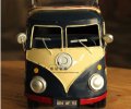 Black Handmade Union Jack Tinplate VW Bus Model